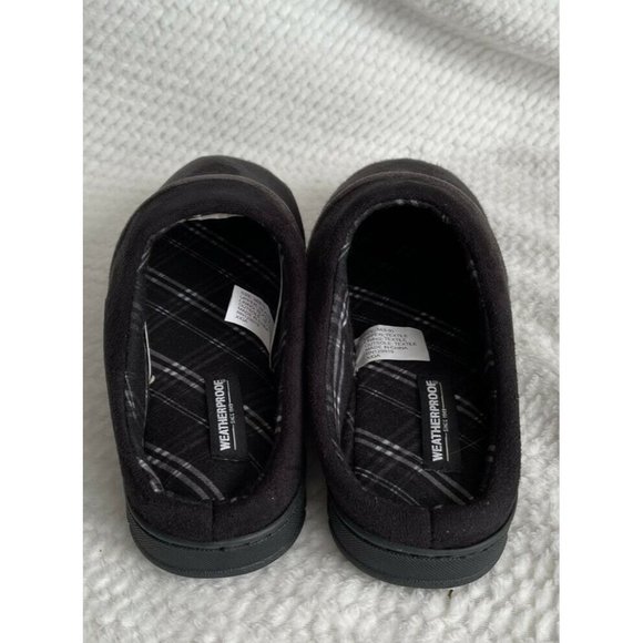 Men’s Size XL 11-12 Weatherproof Vintage Faux Suede Slip On Clog Slippers Black main image 12